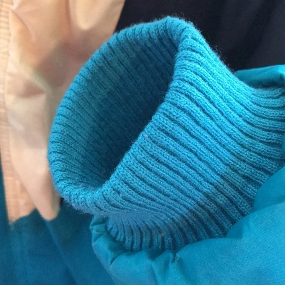 HORIZON Vintage Outerwear Reversible Turquoise Cream Black Puffer Ski Jacket—Lrg - Picture 10 of 16